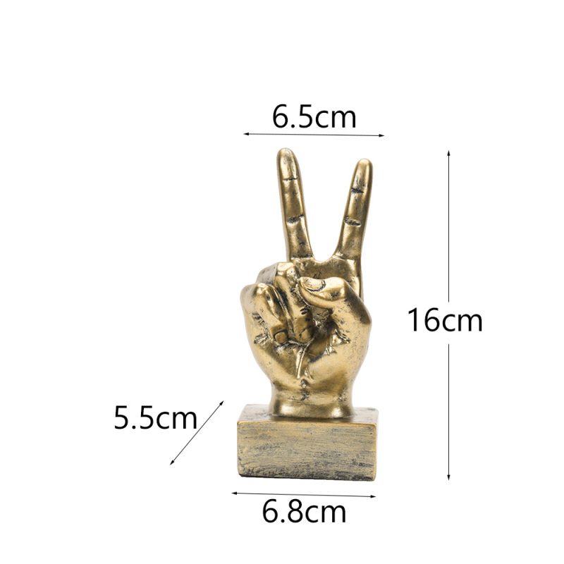 Gechuang смолена статуетка с жест OK за бюро – офис декор, готов за подарък