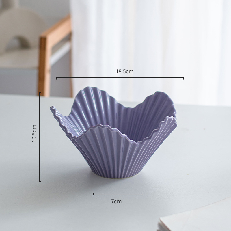 Porcelininė dubenėlė su netolyga forma, šiuolaikiškas paprastas stilius, vientisas raštas, mikrobangų krosnelė tinkama