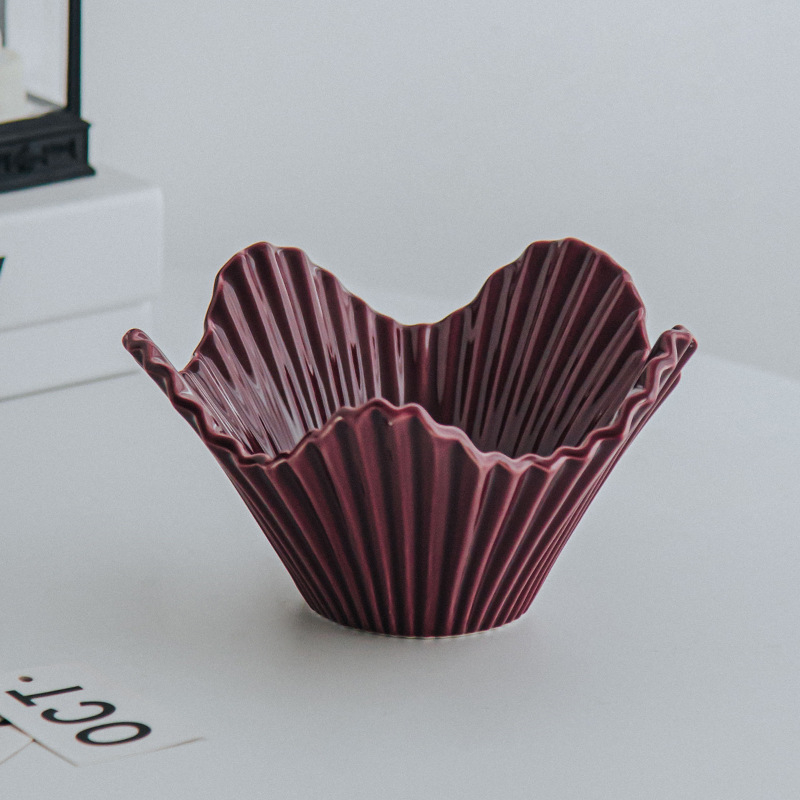 Porcelininė dubenėlė su netolyga forma, šiuolaikiškas paprastas stilius, vientisas raštas, mikrobangų krosnelė tinkama