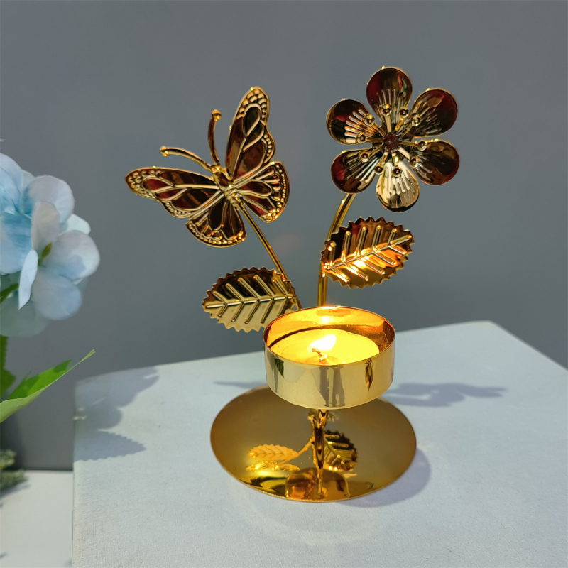 Geometrikus vas gyertyatartó, könnyed luxus stílusban, otthoni dekorációhoz