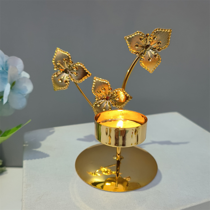 Geometrikus vas gyertyatartó, könnyed luxus stílusban, otthoni dekorációhoz