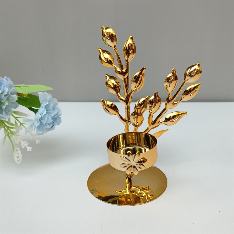 Geometrikus vas gyertyatartó, könnyed luxus stílusban, otthoni dekorációhoz