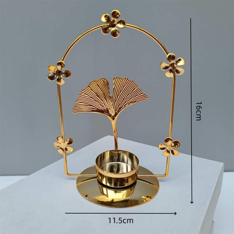 Geometrikus vas gyertyatartó, könnyed luxus stílusban, otthoni dekorációhoz