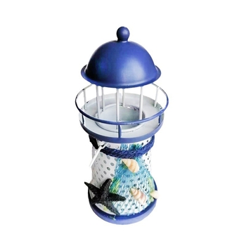 Geležinis žvakių laikiklis faros formos - Viduržemio jūros stilius, elektroplakavimas, stalinis dekoras