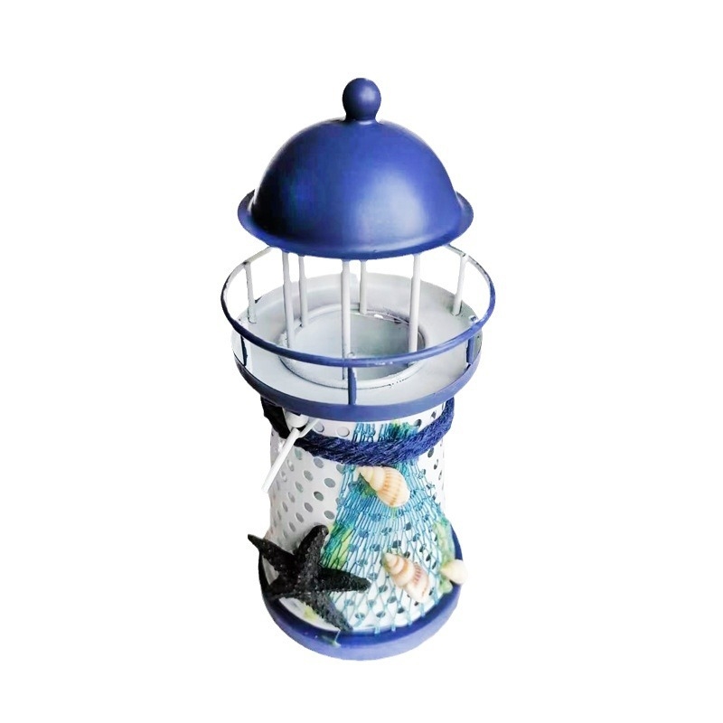 Geležinis žvakių laikiklis faros formos - Viduržemio jūros stilius, elektroplakavimas, stalinis dekoras