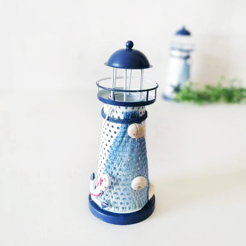 Geležinis žvakių laikiklis faros formos - Viduržemio jūros stilius, elektroplakavimas, stalinis dekoras