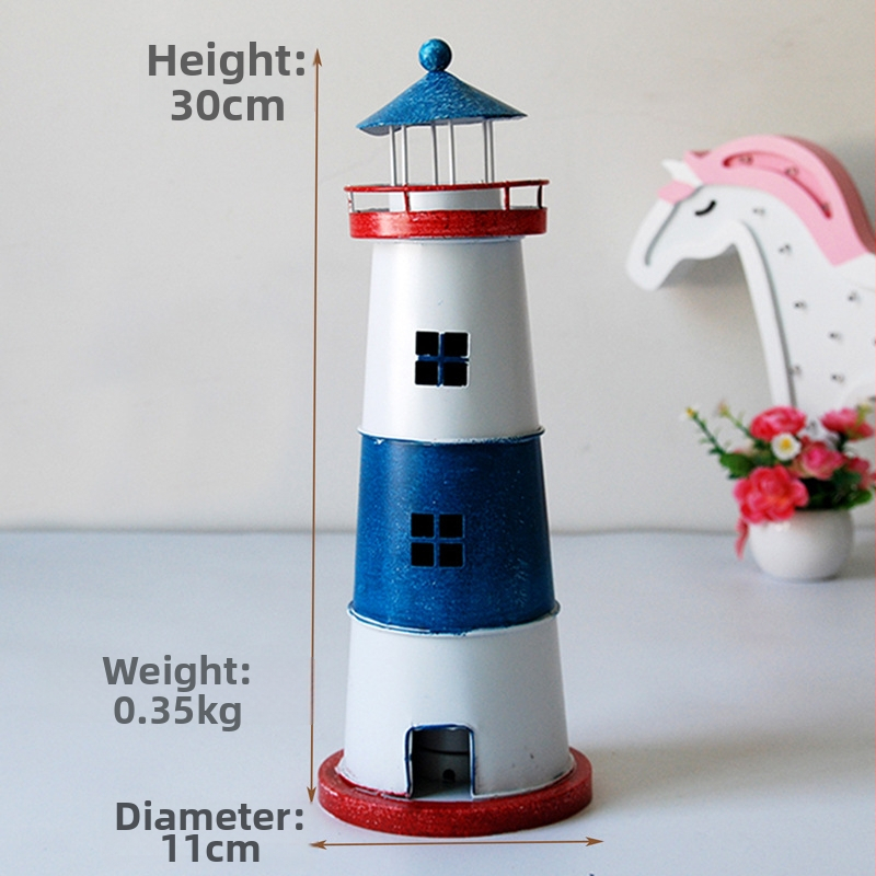 Geležinis žvakių laikiklis faros formos - Viduržemio jūros stilius, elektroplakavimas, stalinis dekoras