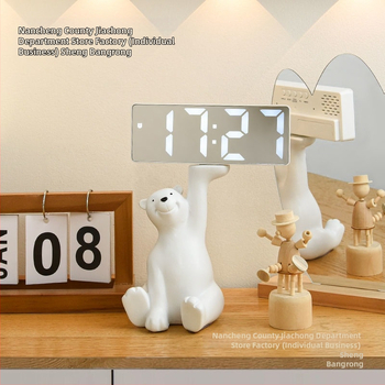 Stalo laikrodis su raktų laikymo skydeliu — derva, prisitaikantis dizainas, Korėjos stilius, išmanusis laikrodis su žadintuvu