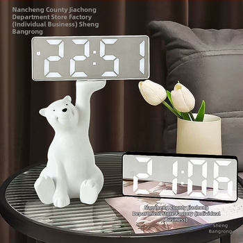 Stalo laikrodis su raktų laikymo skydeliu — derva, prisitaikantis dizainas, Korėjos stilius, išmanusis laikrodis su žadintuvu