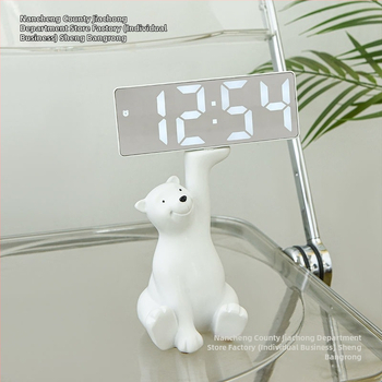 Stalo laikrodis su raktų laikymo skydeliu — derva, prisitaikantis dizainas, Korėjos stilius, išmanusis laikrodis su žadintuvu