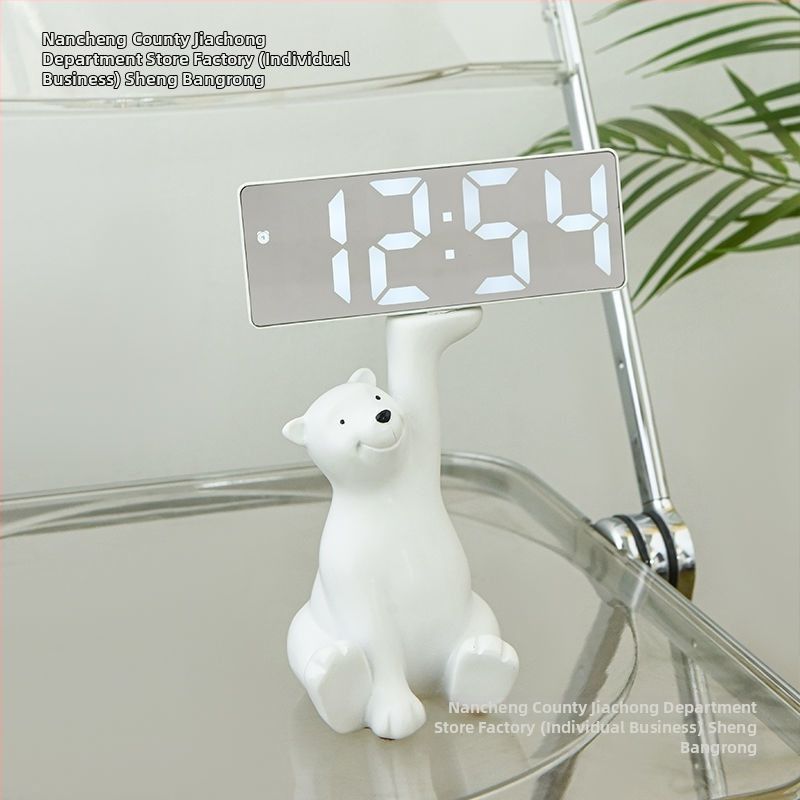 Stolový budík s priehradkou na kľúče — živica, prispôsobiteľný dizajn, kórejský štýl, inteligentný budík s alarmom