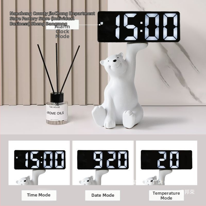 Stolový budík s priehradkou na kľúče — živica, prispôsobiteľný dizajn, kórejský štýl, inteligentný budík s alarmom