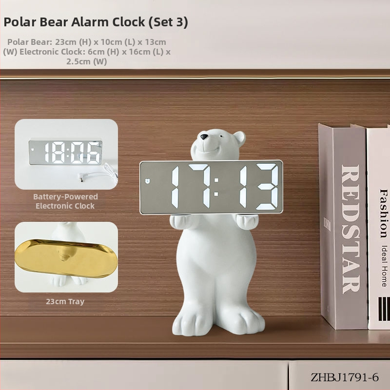 Stalo laikrodis su raktų laikymo skydeliu — derva, prisitaikantis dizainas, Korėjos stilius, išmanusis laikrodis su žadintuvu