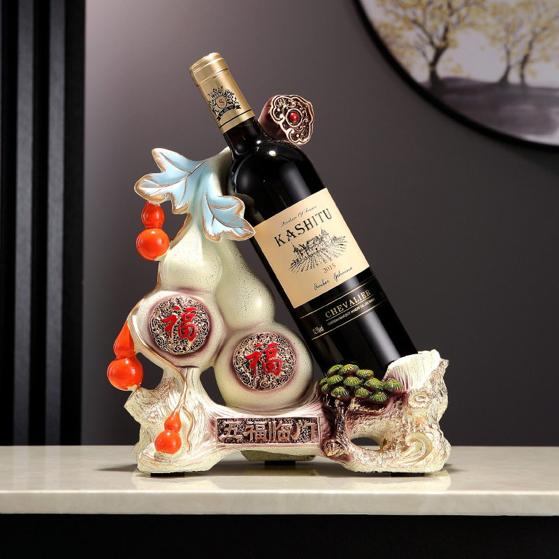 Dekoratyvinė vyno lentyna iš dervos, rankų dažyta, naujojo Kinijos stiliaus, pritaikomas paviršius