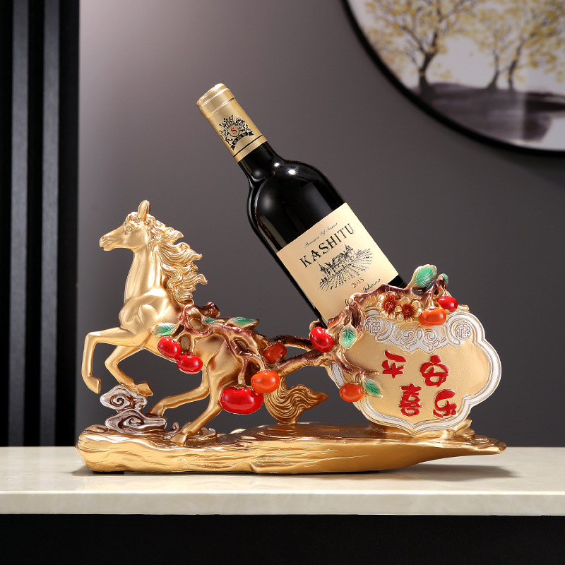 Dekoratyvinė vyno lentyna iš dervos, rankų dažyta, naujojo Kinijos stiliaus, pritaikomas paviršius