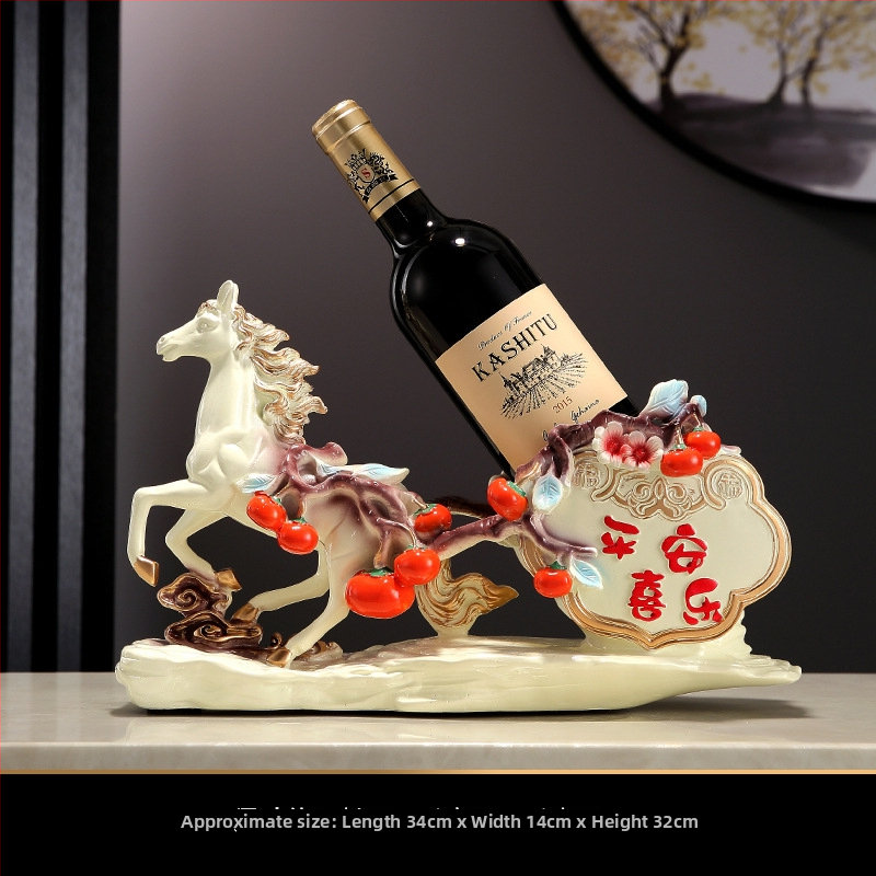 Dekoratyvinė vyno lentyna iš dervos, rankų dažyta, naujojo Kinijos stiliaus, pritaikomas paviršius