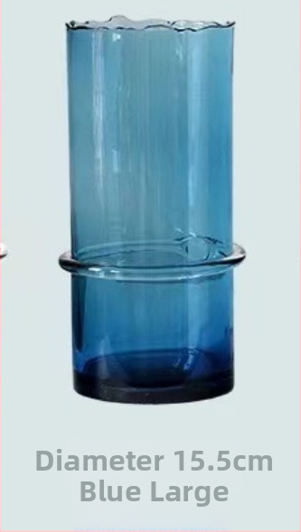 Yajun modernus geometrinis stiklo vaza, pūstas stiklas, nelygus kaklas