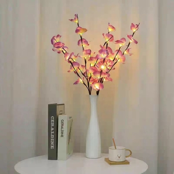 Lumină LED în formă de ramură de brad pentru decor acasă, 20 LED-uri, IP43, 3W, 200 lm, alimentare cu baterii