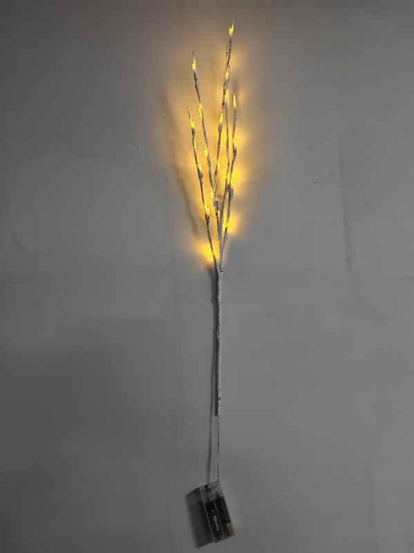 Lumină LED în formă de ramură de brad pentru decor acasă, 20 LED-uri, IP43, 3W, 200 lm, alimentare cu baterii