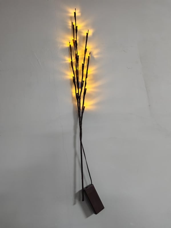 Lumină LED în formă de ramură de brad pentru decor acasă, 20 LED-uri, IP43, 3W, 200 lm, alimentare cu baterii