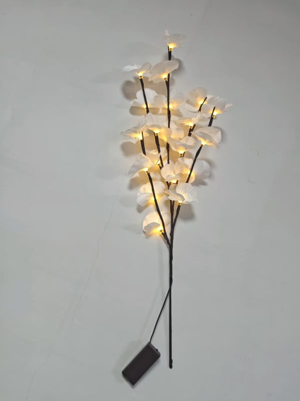 Lumină LED în formă de ramură de brad pentru decor acasă, 20 LED-uri, IP43, 3W, 200 lm, alimentare cu baterii