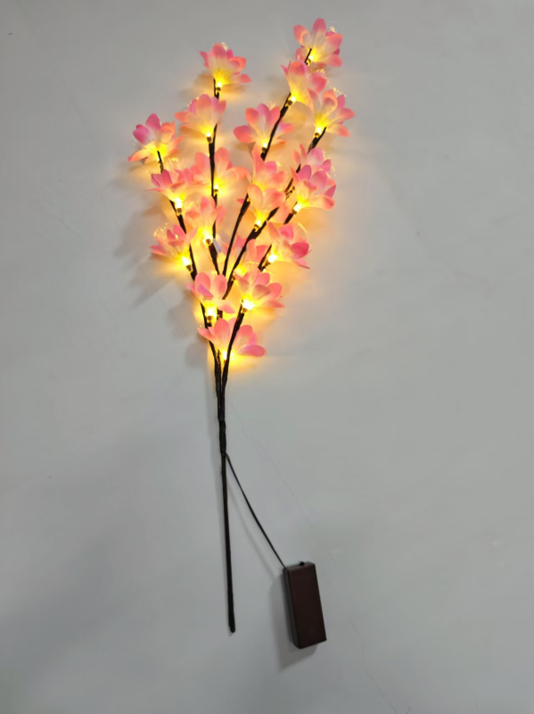 Lumină LED în formă de ramură de brad pentru decor acasă, 20 LED-uri, IP43, 3W, 200 lm, alimentare cu baterii