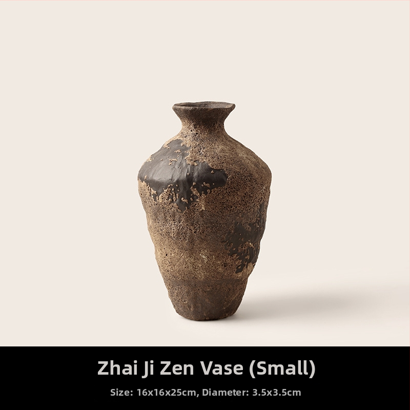 Keramička vaza u stilu wabi-sabi, zen inspiracija, za suho cvijeće, dekor dnevnog boravka