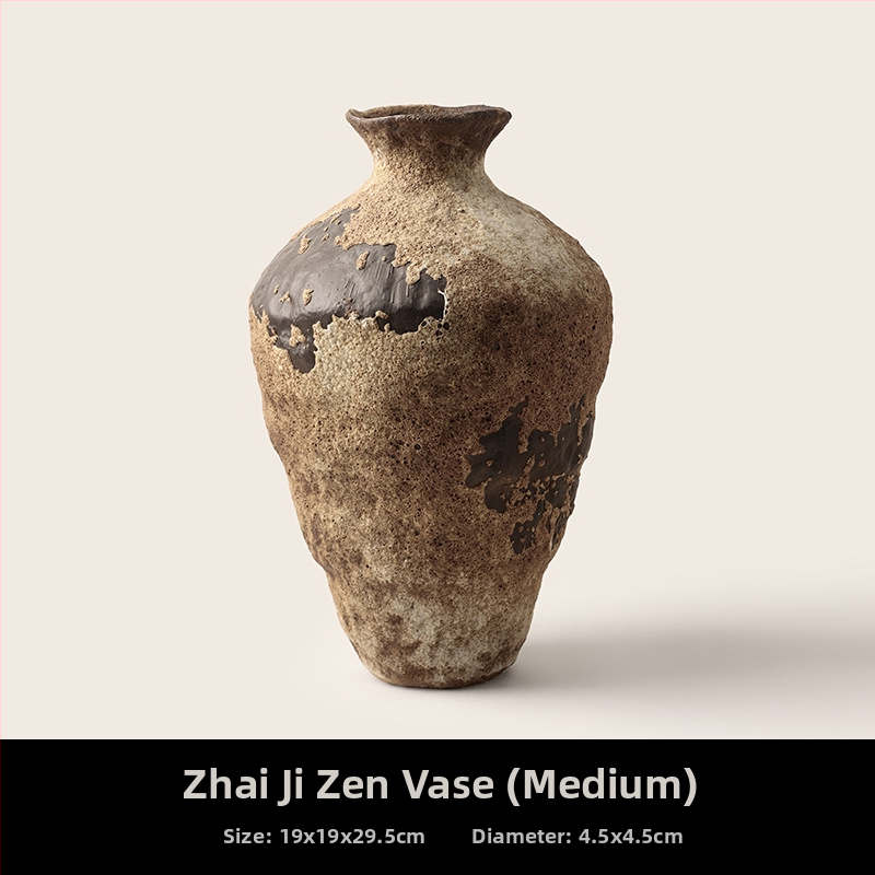 Keramička vaza u stilu wabi-sabi, zen inspiracija, za suho cvijeće, dekor dnevnog boravka