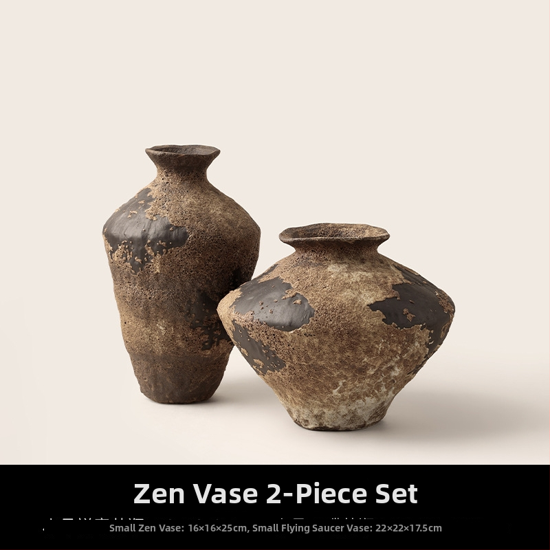 Keramička vaza u stilu wabi-sabi, zen inspiracija, za suho cvijeće, dekor dnevnog boravka