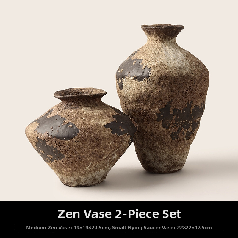 Keramička vaza u stilu wabi-sabi, zen inspiracija, za suho cvijeće, dekor dnevnog boravka