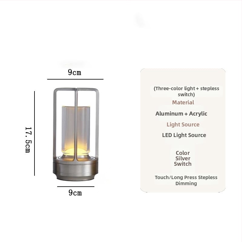 Alumīnija galda lampa ar nordiska stila dizainu, modelis Flying Saucer Table Lamp, 3W, pieskāriena slēdzis