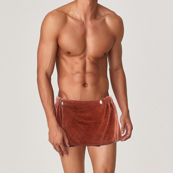 Fustă de prosop de baie pentru bărbați — fleece coral, 150D țesătură plată, greutate 140–170 g