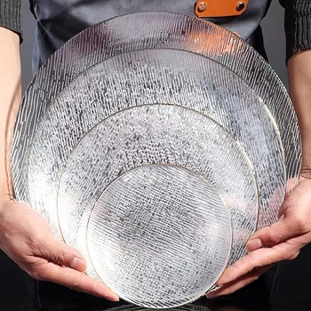 Puuviljade taldrik, jaapani stiil, ümmargune klaasist taldrik, käsitöö, joodivaba kristall