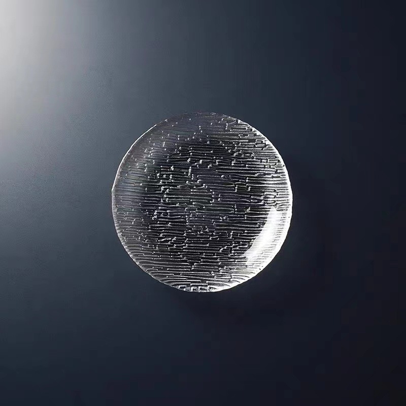 Puuviljade taldrik, jaapani stiil, ümmargune klaasist taldrik, käsitöö, joodivaba kristall