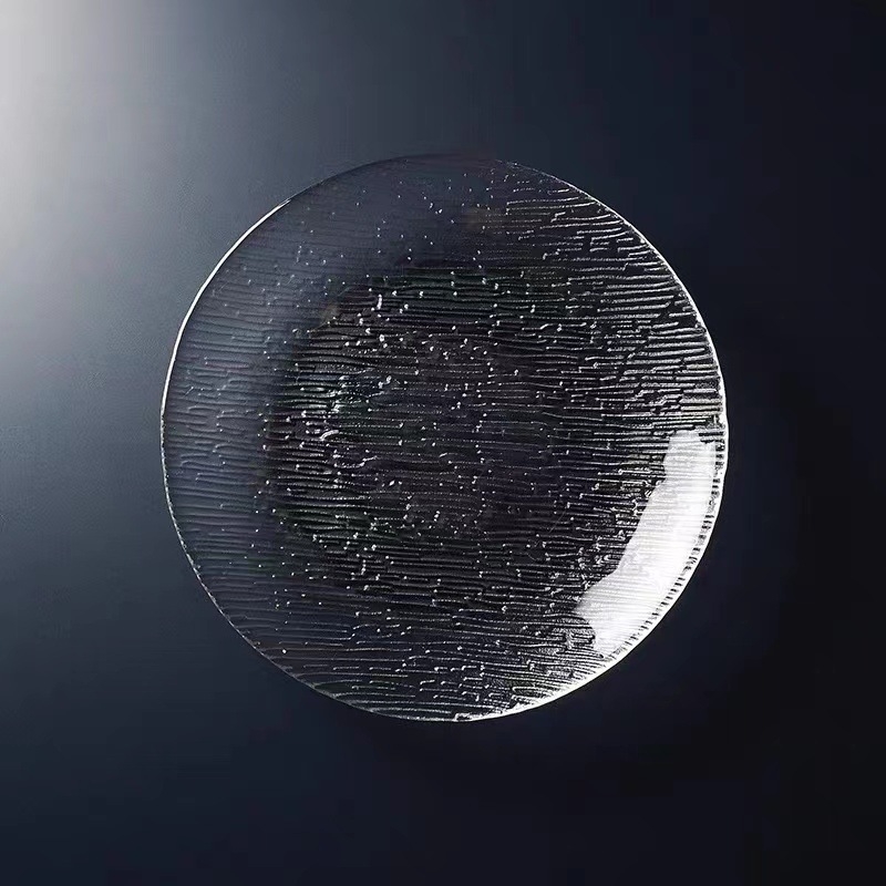 Puuviljade taldrik, jaapani stiil, ümmargune klaasist taldrik, käsitöö, joodivaba kristall