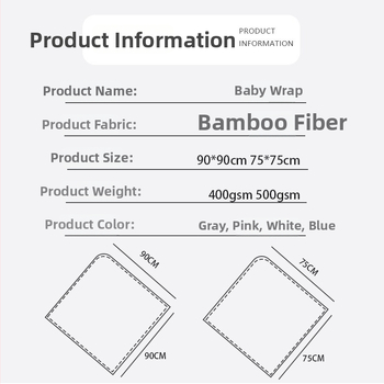 Prosop cu glugă pentru bebeluși din fibre de bambus, urechi 3D, Yue Zhu textile, 400–500 g, fir 19, broderie și tiv