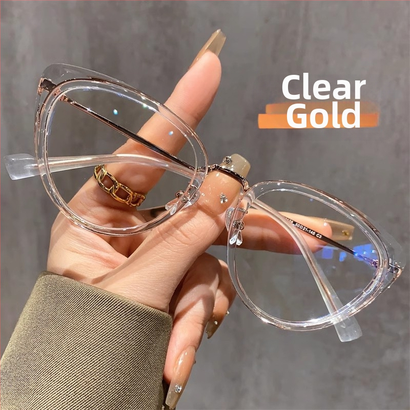 Cat-eye akiniai nuo myopijos su anti-mėlynos šviesos danga, rėmas iš TR90+ metalo, modelis F-71028, reguliuojamas rėmas.