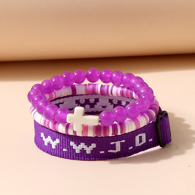 Náramok s krížom – Trojset: kartón, šnúrka a dve náramky