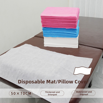 Vienreizējās lietošanas biezas ūdensizturīgas neaustas dvieļi manikīram un pedikīram, salona spilventiņi masāžai, 100 lapas iepakojumā