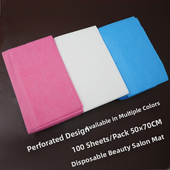 Vienreizējās lietošanas biezas ūdensizturīgas neaustas dvieļi manikīram un pedikīram, salona spilventiņi masāžai, 100 lapas iepakojumā