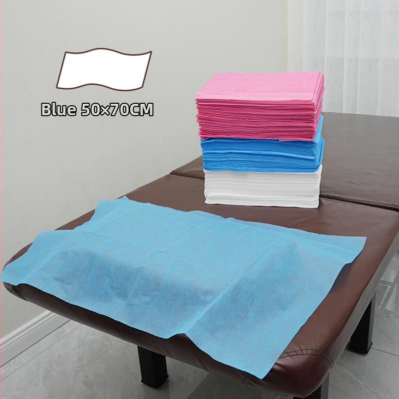 Jednorazové hrubé, vodotesné netkané uteráky na manikúru a pedikúru, salónové vankúšové uteráky na masáž, 100 listov v balení