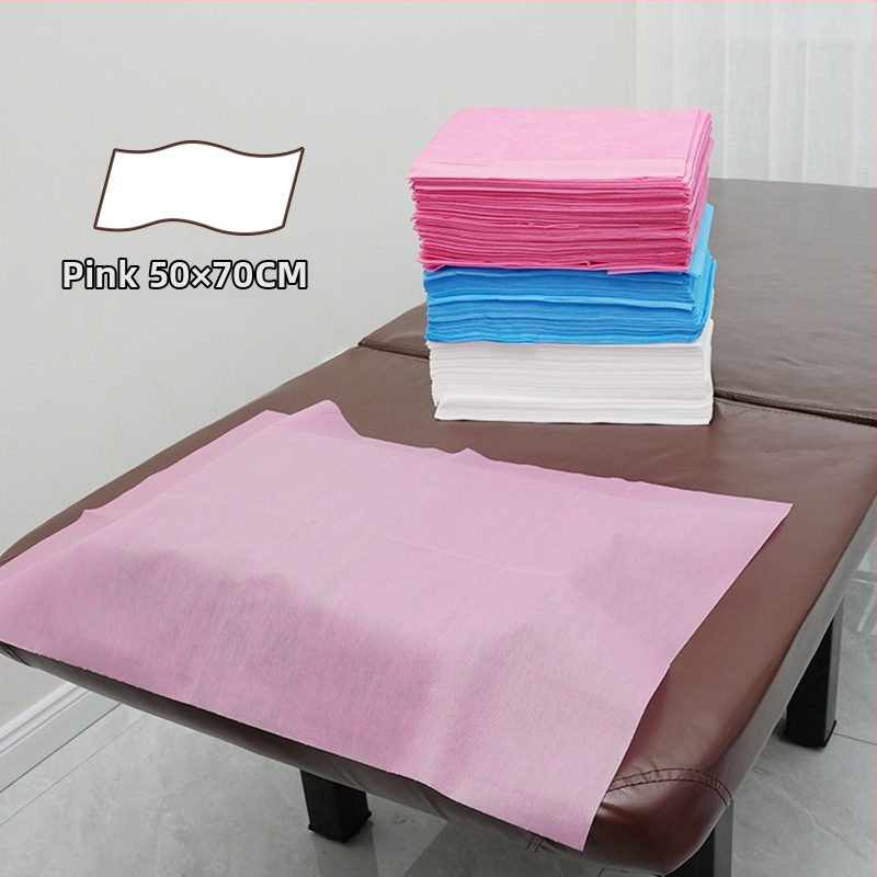 Jednorazové hrubé, vodotesné netkané uteráky na manikúru a pedikúru, salónové vankúšové uteráky na masáž, 100 listov v balení