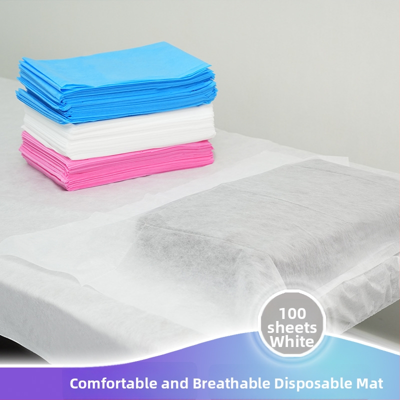 Vienreizējās lietošanas biezas ūdensizturīgas neaustas dvieļi manikīram un pedikīram, salona spilventiņi masāžai, 100 lapas iepakojumā