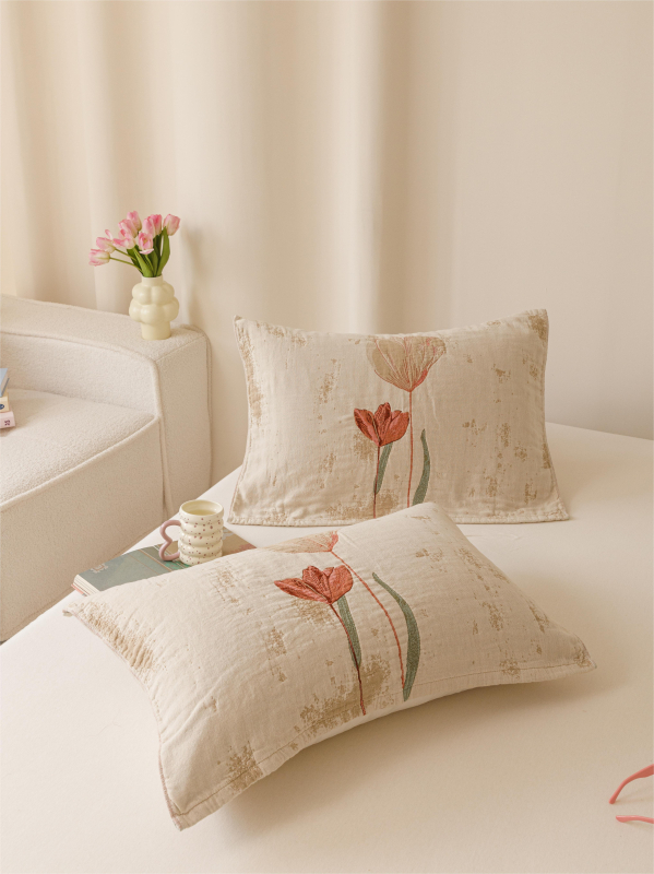 Pagalvės užvalkalas – Šilko gėlių medžiaga, 2 vnt., be pritaikymo