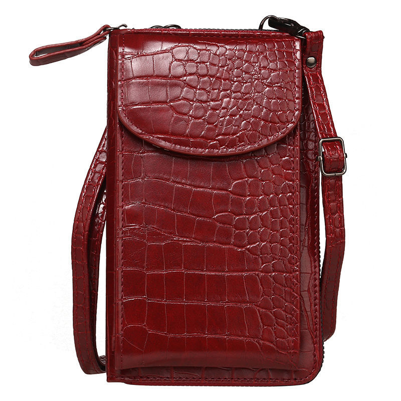 Női új, európai és amerikai stílusú multifunkcionális válltáska fedéllel, mini válltáska, krokodilminta, aprópénztartó, 2024