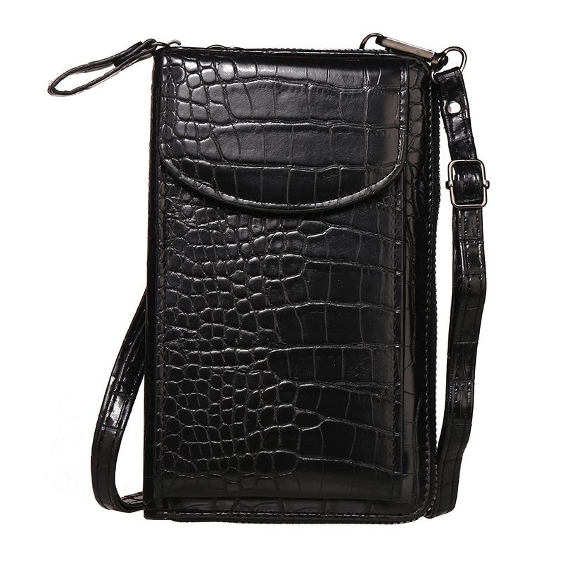 Női új, európai és amerikai stílusú multifunkcionális válltáska fedéllel, mini válltáska, krokodilminta, aprópénztartó, 2024