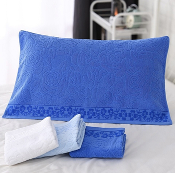 100% pamut jacquard párnatörölköző kollégiumok és szállodák számára – fehér, kék, zöld