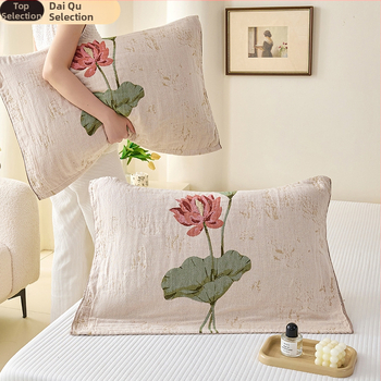 Fețe de pernă din bumbac 100%, țesătură twill, imprimare și vopsire reactive, bumbac de calitate primă, stil modern minimalist