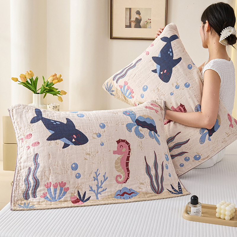 Fețe de pernă din bumbac 100%, țesătură twill, imprimare și vopsire reactive, bumbac de calitate primă, stil modern minimalist