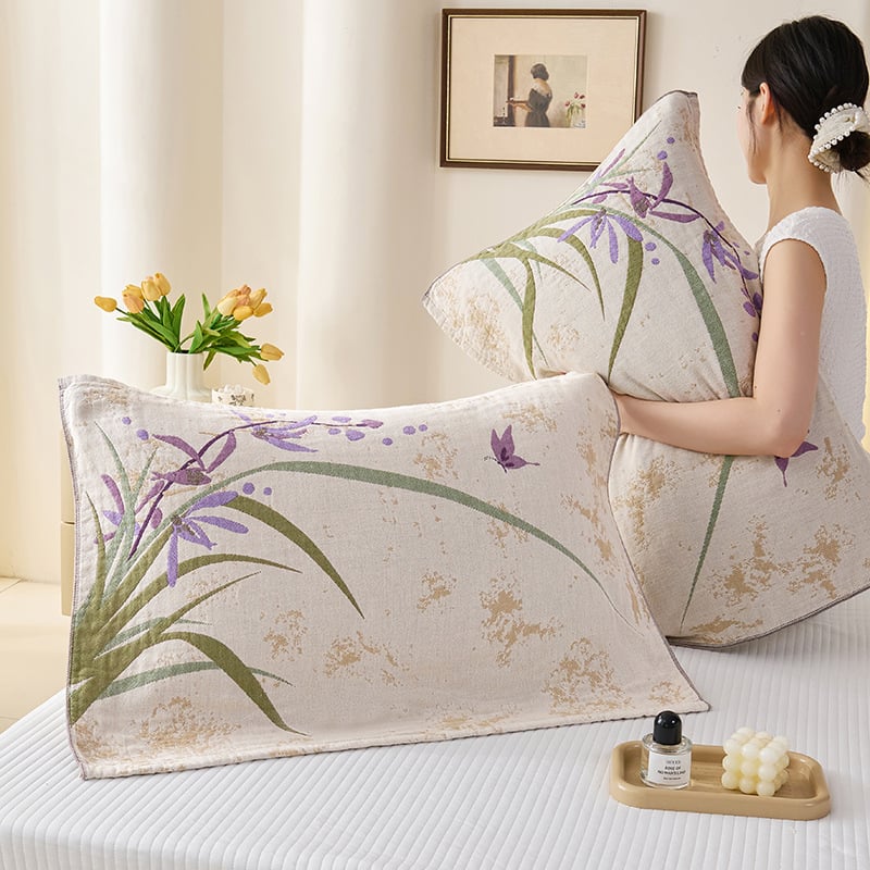 Fețe de pernă din bumbac 100%, țesătură twill, imprimare și vopsire reactive, bumbac de calitate primă, stil modern minimalist